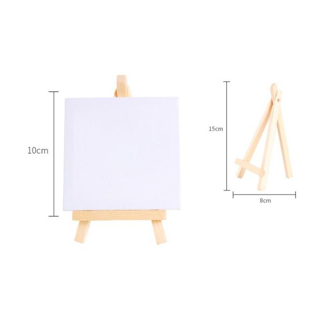 Mini Artist Wooden Easel With Canvas Crude Wood Wedding Table Card Stand Display Holder For Party Decoration Painting Easel Tool