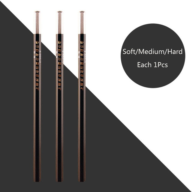 Maries Soft Medium Hard Black Sketch Charcoal Pencil for Sketching Drawing Painting
