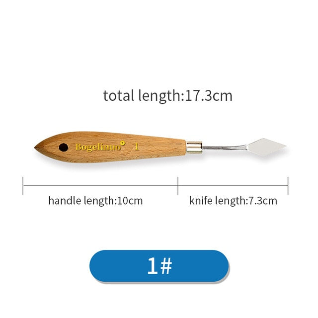 20 Sizes Wholesale Stainless Steel Paints Palette Scraper Spatula Knives For Artist Oil Gouache Painting Knife Blade Tools