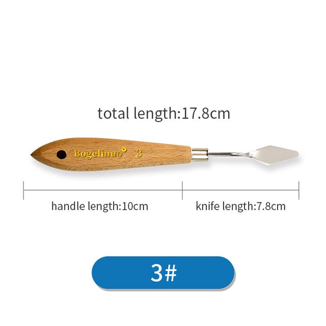 20 Sizes Wholesale Stainless Steel Paints Palette Scraper Spatula Knives For Artist Oil Gouache Painting Knife Blade Tools