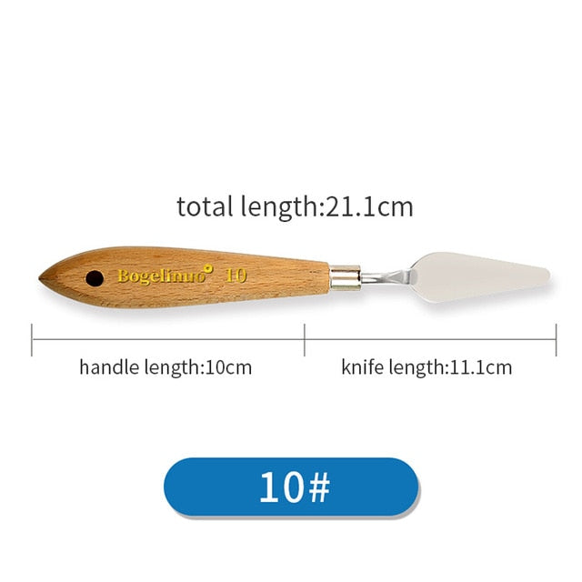 20 Sizes Wholesale Stainless Steel Paints Palette Scraper Spatula Knives For Artist Oil Gouache Painting Knife Blade Tools