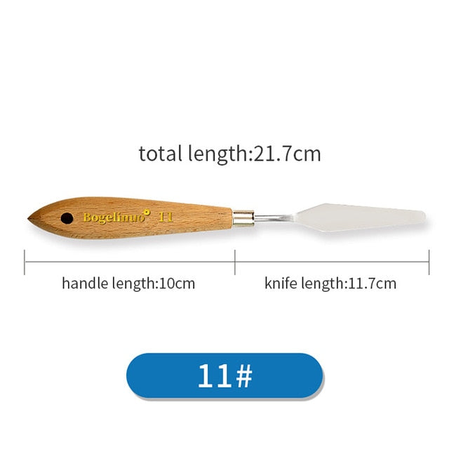20 Sizes Wholesale Stainless Steel Paints Palette Scraper Spatula Knives For Artist Oil Gouache Painting Knife Blade Tools
