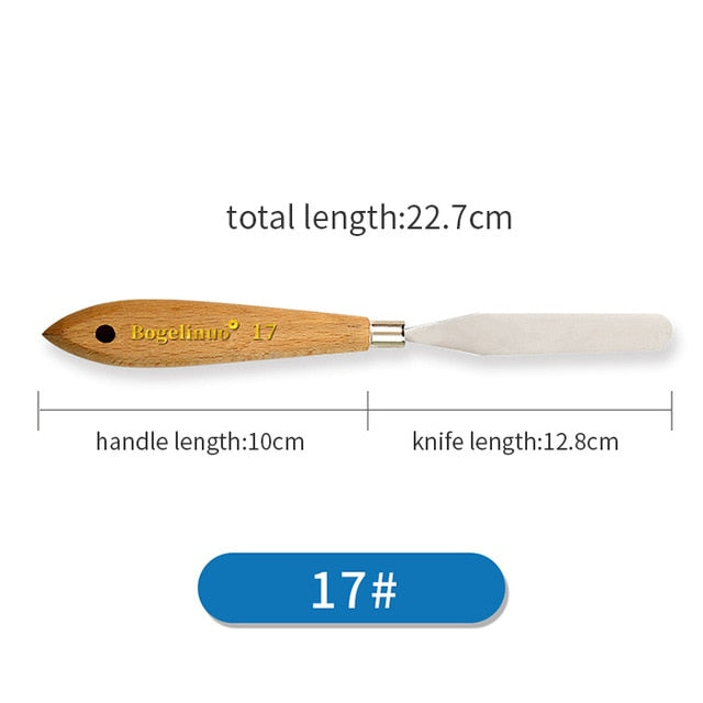 20 Sizes Wholesale Stainless Steel Paints Palette Scraper Spatula Knives For Artist Oil Gouache Painting Knife Blade Tools
