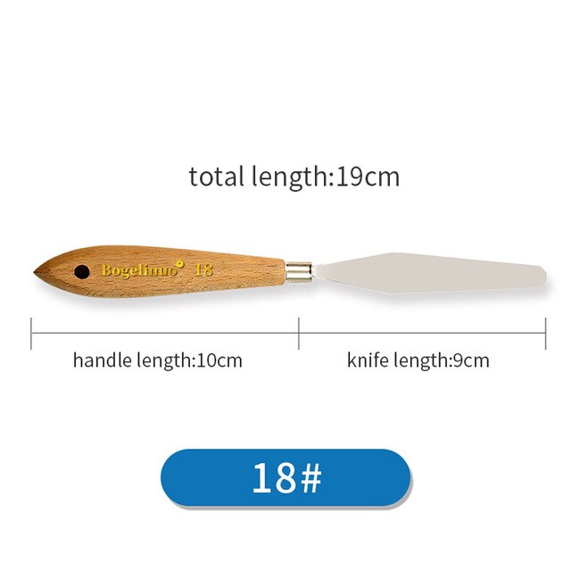 20 Sizes Wholesale Stainless Steel Paints Palette Scraper Spatula Knives For Artist Oil Gouache Painting Knife Blade Tools