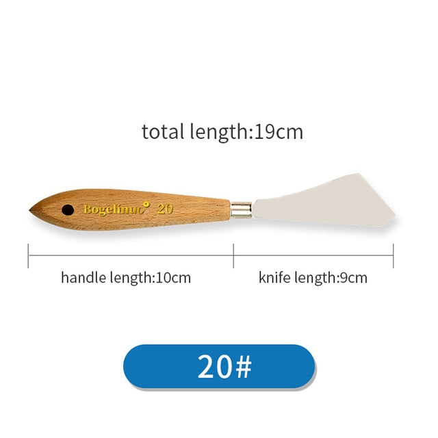 20 Sizes Wholesale Stainless Steel Paints Palette Scraper Spatula Knives For Artist Oil Gouache Painting Knife Blade Tools