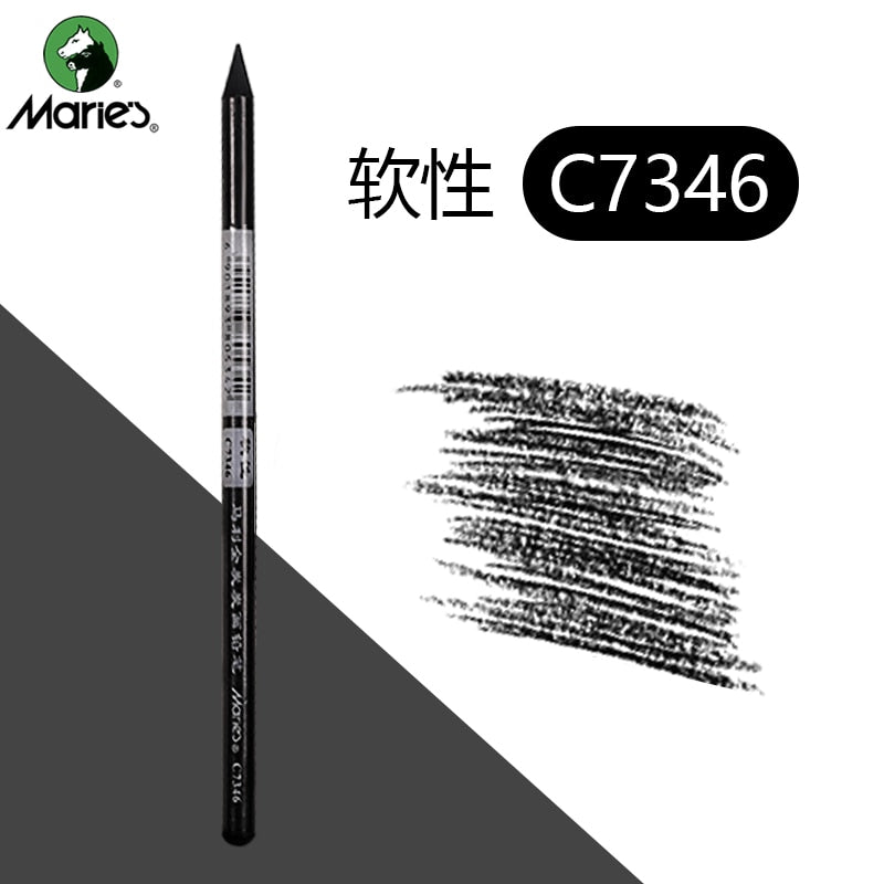1/3/6 pcs Artist Charcoal Sticks Professional Manga Sketch Drawing Charcoal Pencil