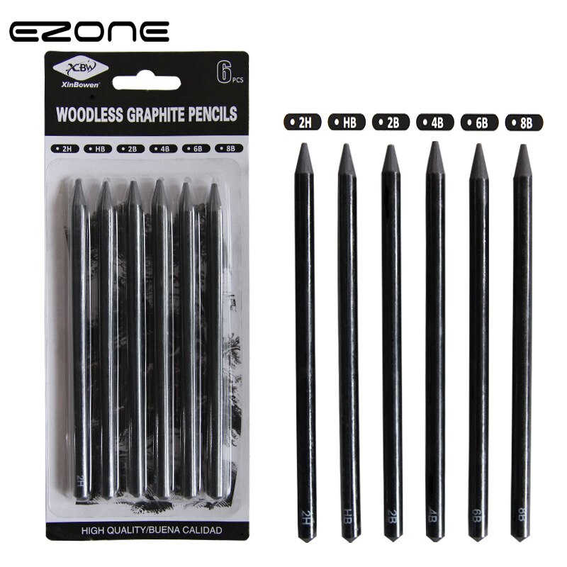 EZONE Professional Pure Carbon Sketch Pens Sketch Pencil 2B/4B/6B/8B/2H/HB
