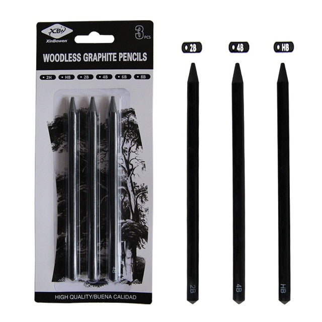 EZONE Professional Pure Carbon Sketch Pens Sketch Pencil 2B/4B/6B/8B/2H/HB