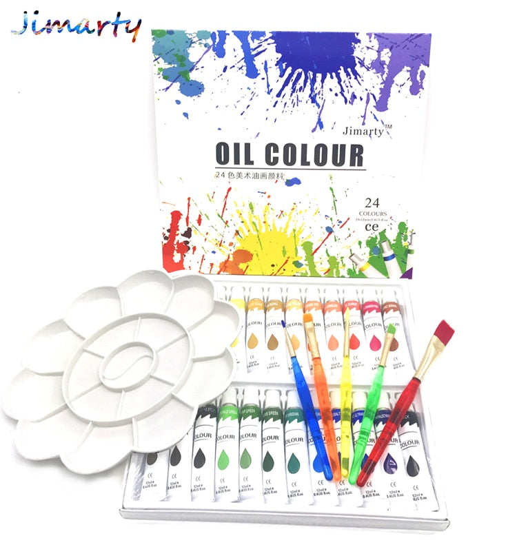 24pcs/set Professional Tube Oil Paints art for artists Canvas Pigment Art Supplies Drawing 12ML/tube 24Colors no paint brush