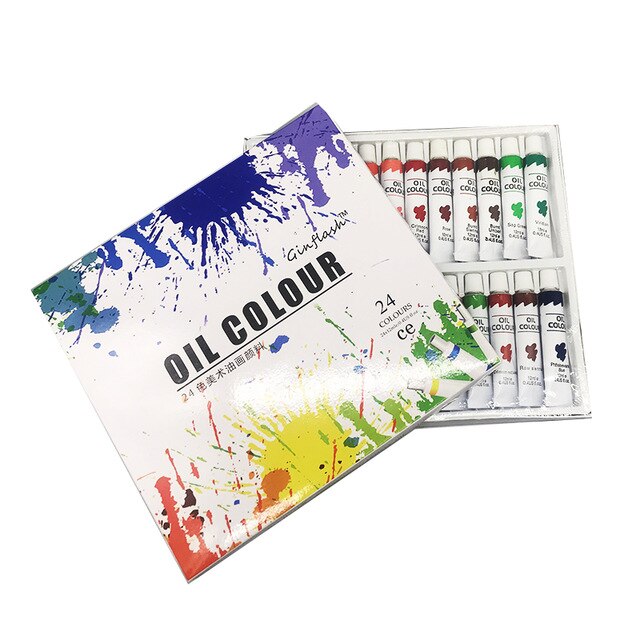 24pcs/set Professional Tube Oil Paints art for artists Canvas Pigment Art Supplies Drawing 12ML/tube 24Colors no paint brush