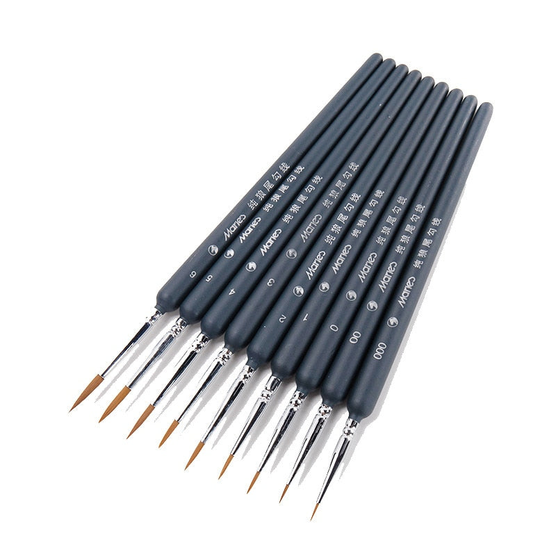 1/3Piece Different Size Weasel Hair Hook Line Pen Fine Paint Brush Artist Gouche Watercolor Acrylic Painting Brush Art Supply