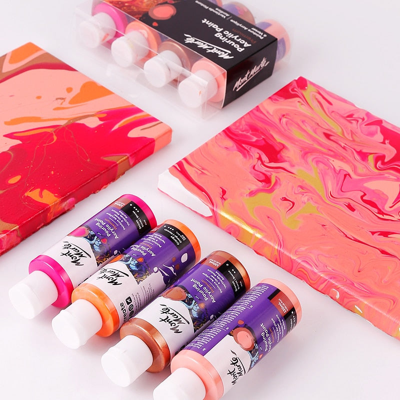 Acrylic Paint Set Fabric Paint Marbling Paint Silicone Oil Acrylic Pouring Medium Drawing Tool For Artist DIY Art Supplies 120ML