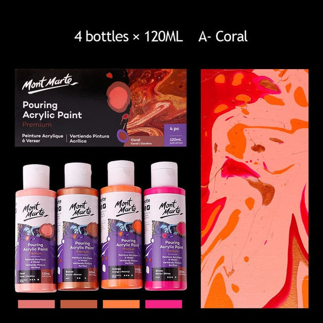 Acrylic Paint Set Fabric Paint Marbling Paint Silicone Oil Acrylic Pouring Medium Drawing Tool For Artist DIY Art Supplies 120ML