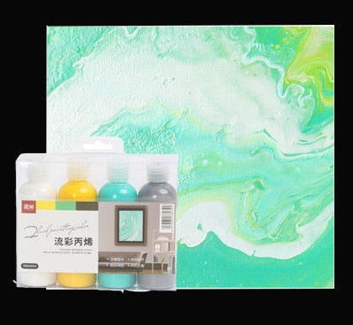 Acrylic Paint Set Fabric Paint Marbling Paint Silicone Oil Acrylic Pouring Medium Drawing Tool For Artist DIY Art Supplies 120ML