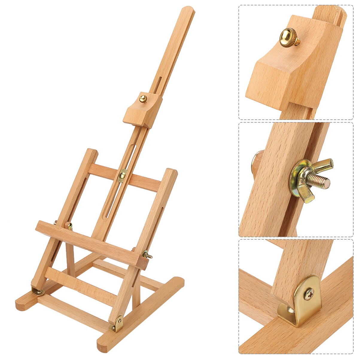 Art Easel Adjustable Height Tabletop Wood Studio Multifunctional Outdoor Folding H-Frame Art Easels Artist Painting Tools