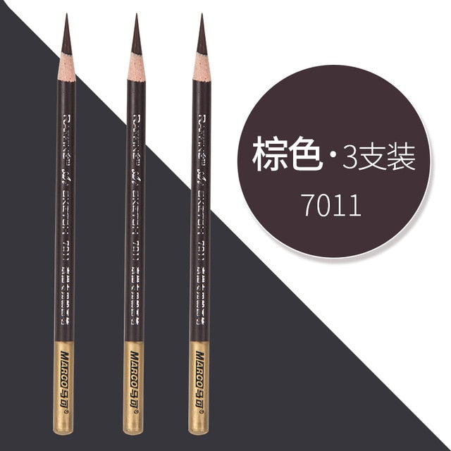 Marco Black/White/Brown Charcoal Highlighter Sketch Pencil Drawing Set Art Supplies Professional Sketching Tools