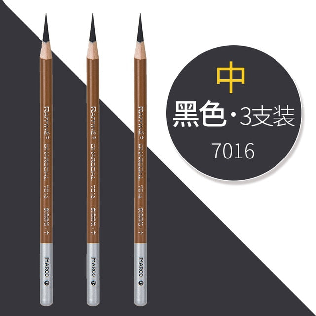 Marco Black/White/Brown Charcoal Highlighter Sketch Pencil Drawing Set Art Supplies Professional Sketching Tools