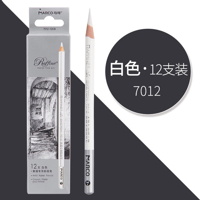 Marco Black/White/Brown Charcoal Highlighter Sketch Pencil Drawing Set Art Supplies Professional Sketching Tools