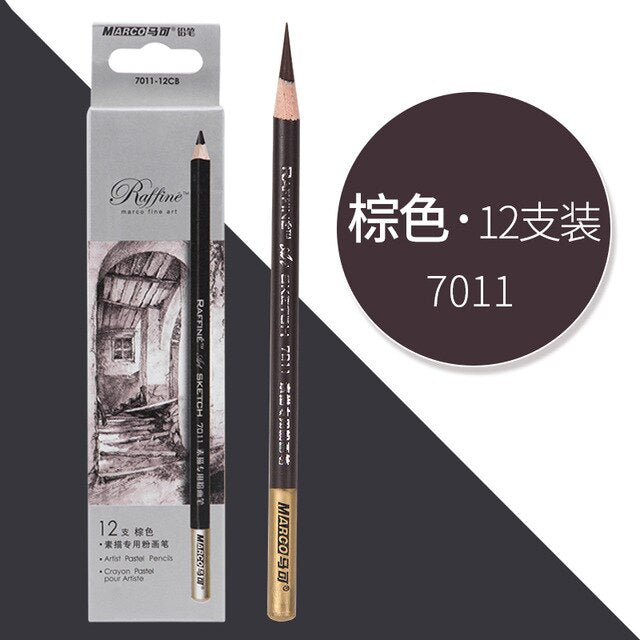 Marco Black/White/Brown Charcoal Highlighter Sketch Pencil Drawing Set Art Supplies Professional Sketching Tools