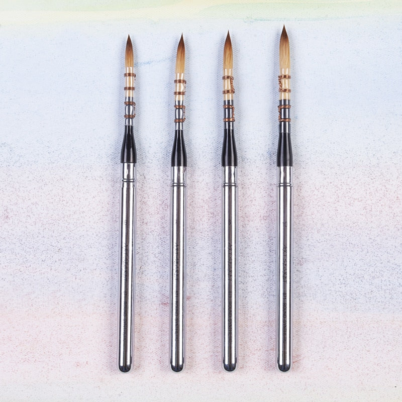 871 high quality synthetic hair stainless cap wooden handle art paint painting brushes artistic for watercolor brush drawing