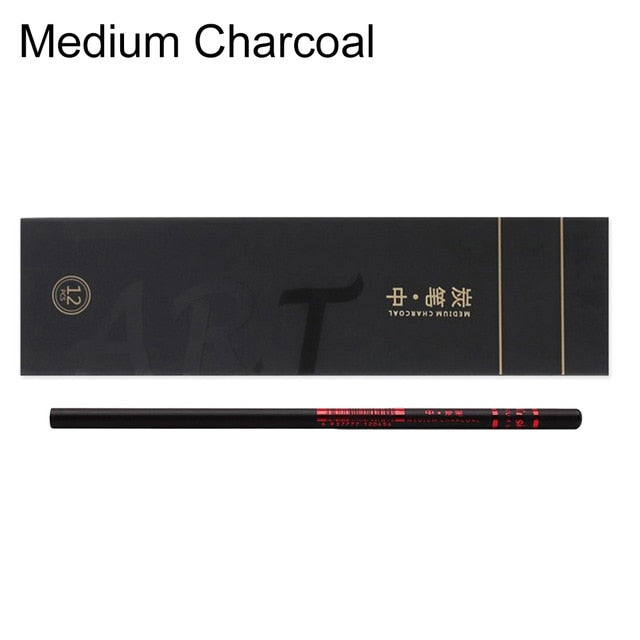 12Pcs Sketch Write Drawing Soft Medium Hard Carbon Charcoal Pencil Art Supplies