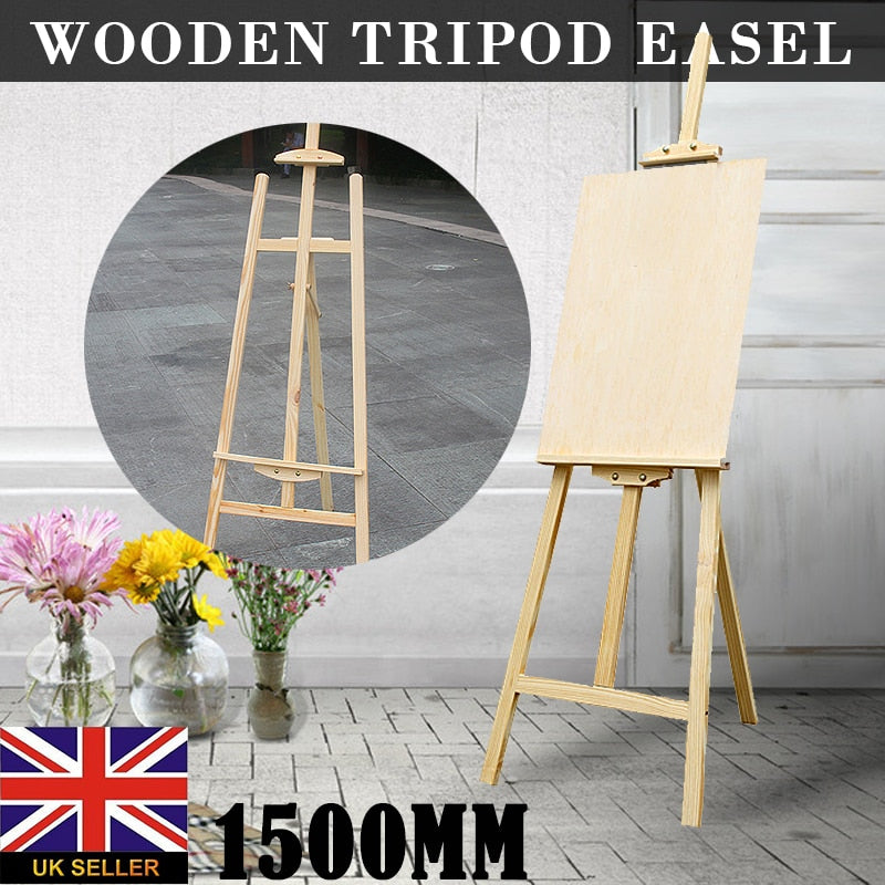 150cm Wooden Oil Painting Easel Adjustable Wood Artist Art Display Easels FOR Artist Painter Art Craft Painting Tool
