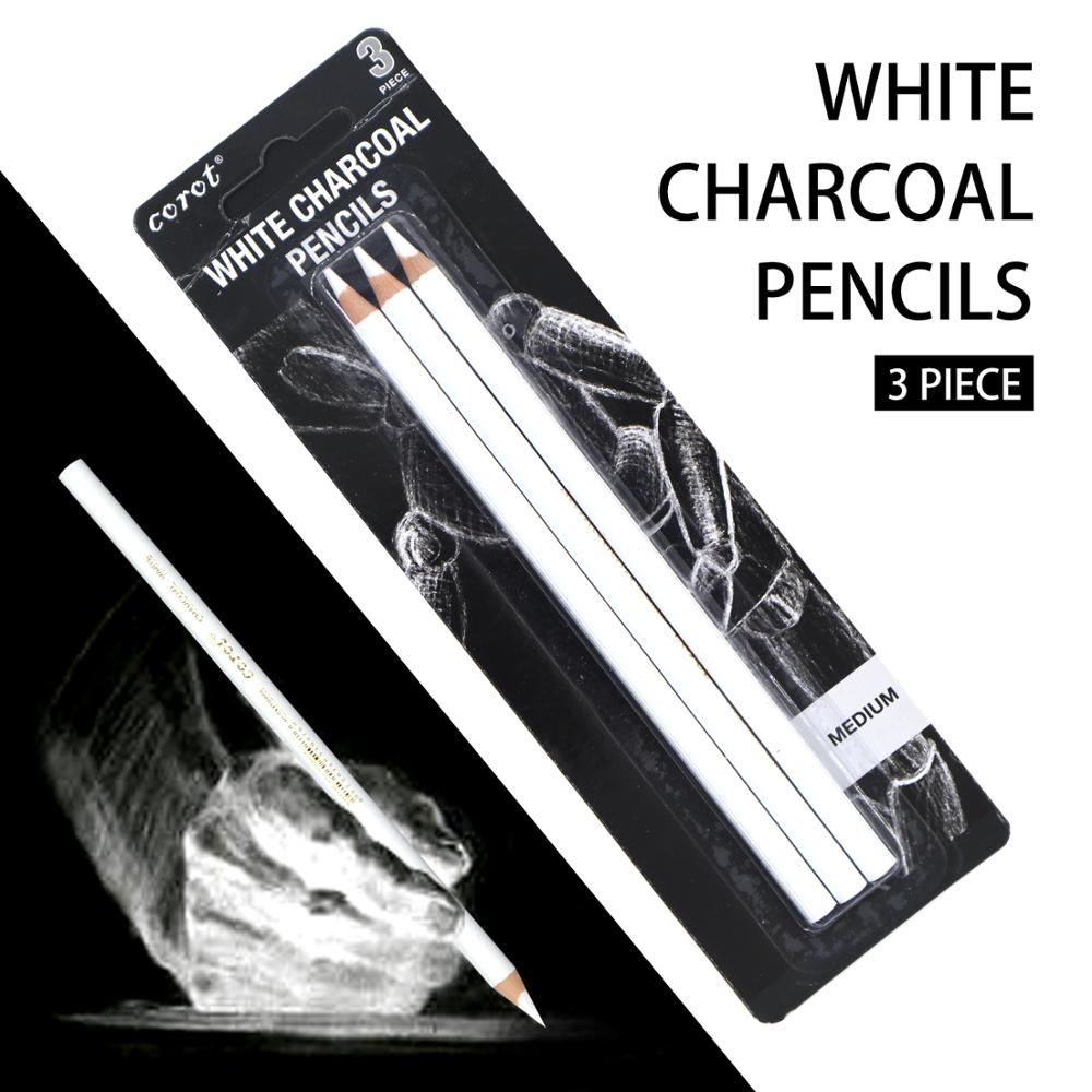 COROT 3Pcs White Sketch Charcoal Pencil Standard Pencil Drawing Pencil -  weareartists