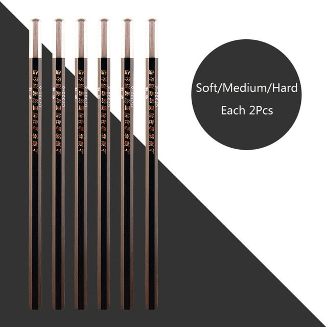 Maries Soft Medium Hard Black Sketch Charcoal Pencil for Sketching Drawing Painting