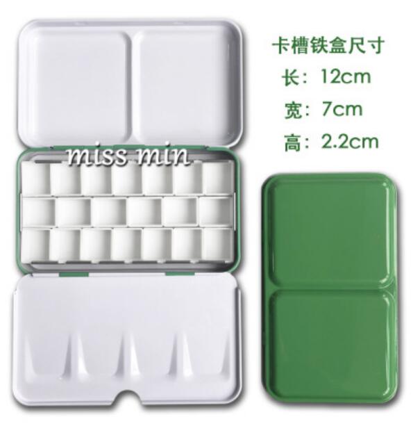 Watercolor/Oil/ Acrylic Paints Macaron Starry Tins Box Palette Painting Storage Tray Palette Box with Full or Half Pans For Art