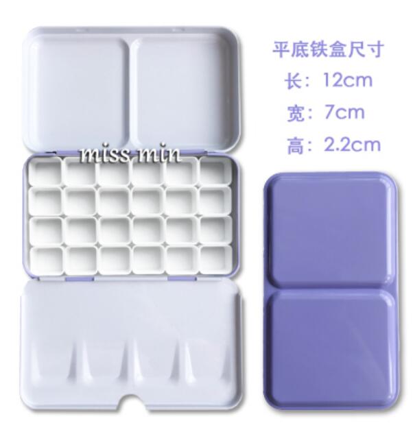Watercolor/Oil/ Acrylic Paints Macaron Starry Tins Box Palette Painting Storage Tray Palette Box with Full or Half Pans For Art