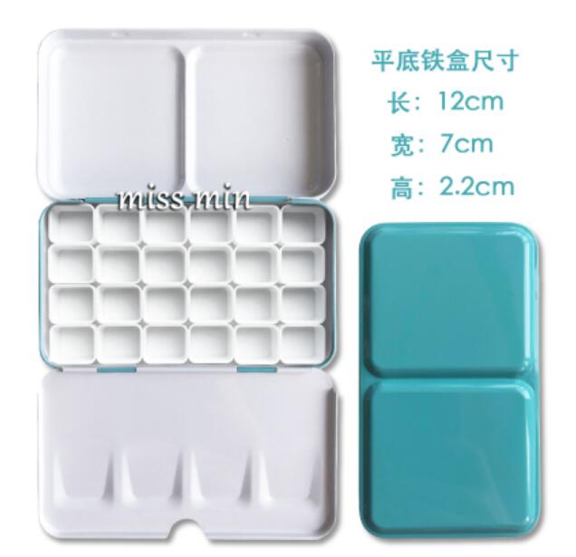 Watercolor/Oil/ Acrylic Paints Macaron Starry Tins Box Palette Painting Storage Tray Palette Box with Full or Half Pans For Art