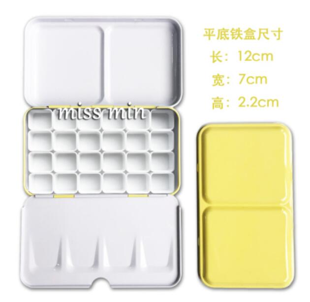 Watercolor/Oil/ Acrylic Paints Macaron Starry Tins Box Palette Painting Storage Tray Palette Box with Full or Half Pans For Art
