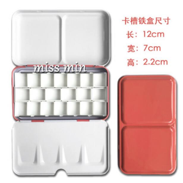 Watercolor/Oil/ Acrylic Paints Macaron Starry Tins Box Palette Painting Storage Tray Palette Box with Full or Half Pans For Art