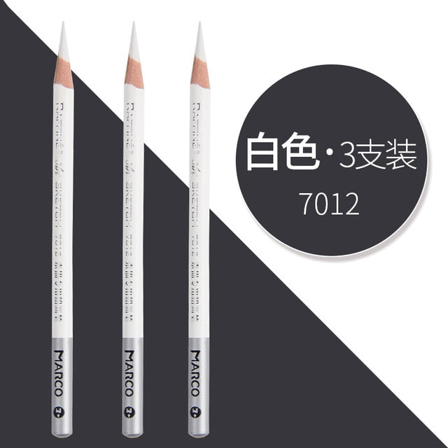 Marco Black/White/Brown Charcoal Highlighter Sketch Pencil Drawing Set Art Supplies Professional Sketching Tools